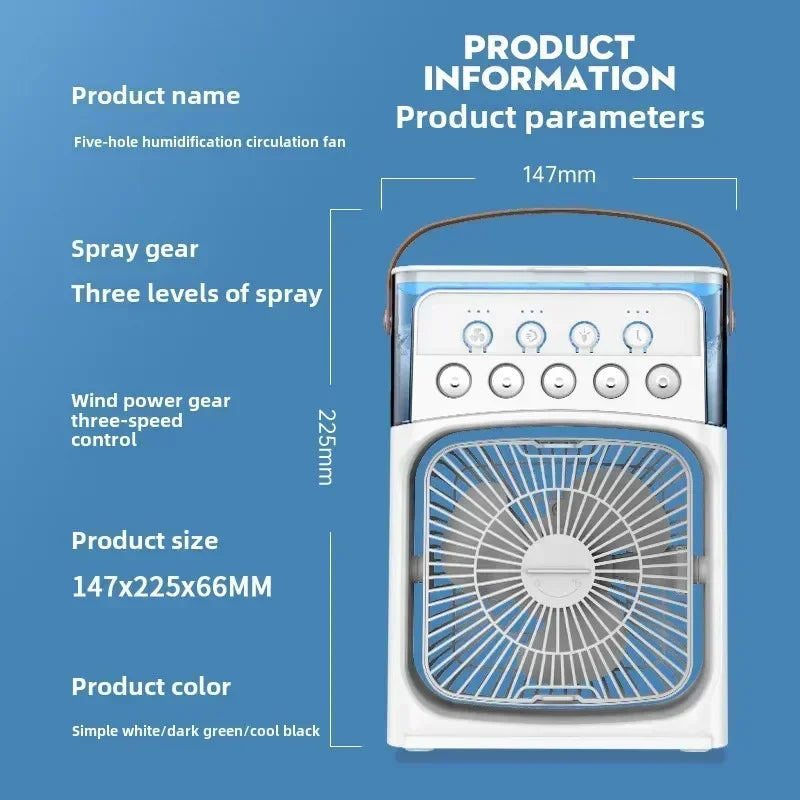Portable air conditioning fan mini evaporative air cooler